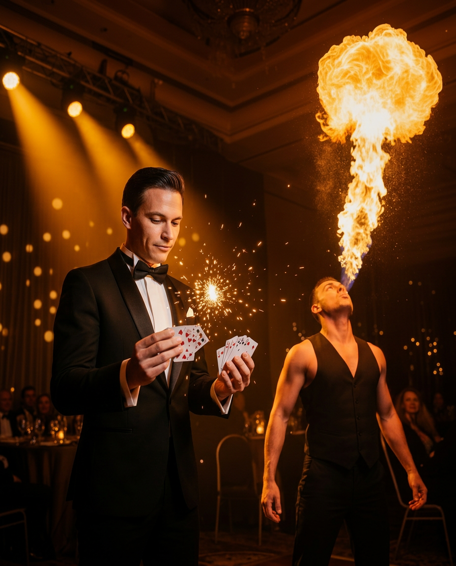 Luxoria performers on stage at a Dubai event