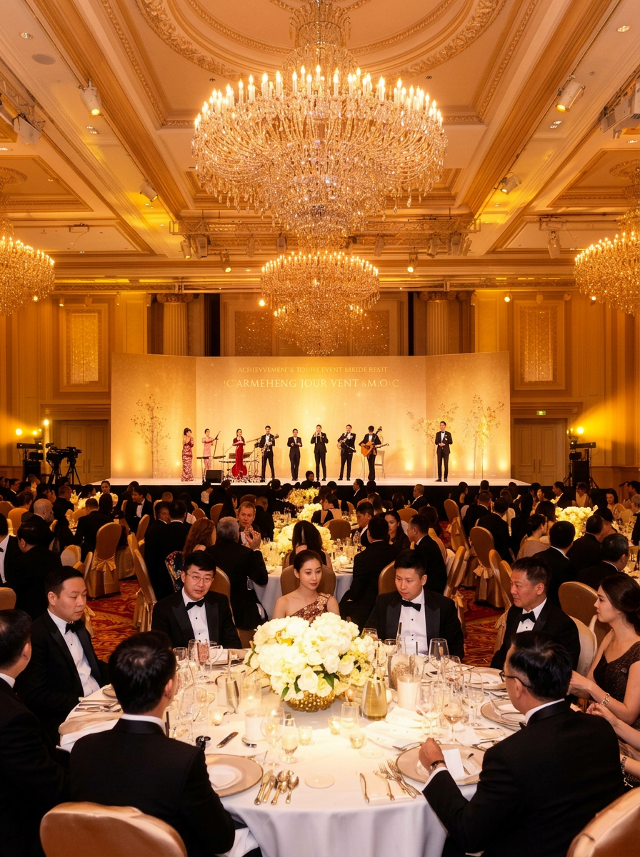 Corporate entertainment on stage at a Dubai company gala