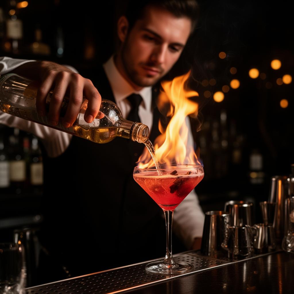 Mixology show at a United Arab Emirates corporate reception