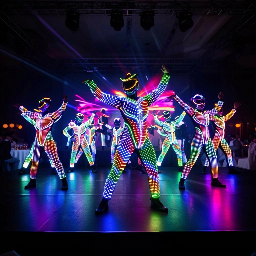 LED performers at a Dubai corporate event