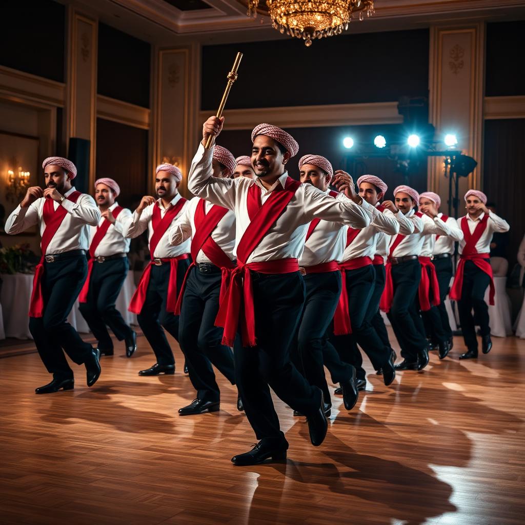 Dabke Levantine dance troupe performing at a UAE wedding