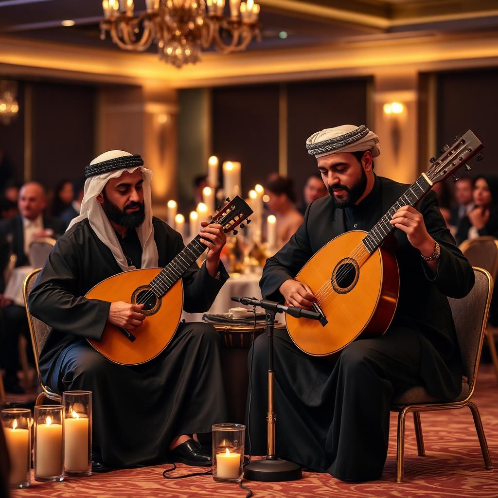 Oud player performing during a Dubai luxury dinner